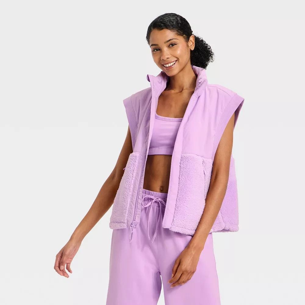 Women's High Pile Vest - JoyLab Purple M